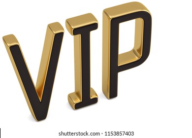 Golden Vip Text Isolated 3d Rendering Stock Illustration 1337773781