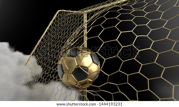 Goldenblack Soccer Ball Goal Net Under Stock Illustration Shutterstock