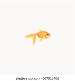 Goldfish Icon Flat Design