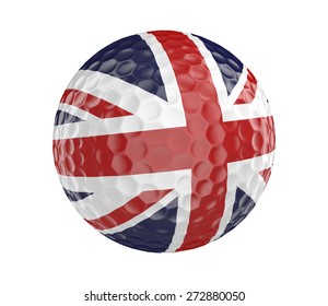 Golf ball 3D render with flag of Britain, isolated on white - Powered by Shutterstock