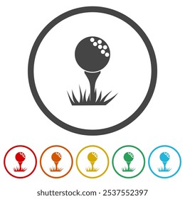 Golf ball icon in trendy design style. Set icons in color circle buttons - Powered by Shutterstock