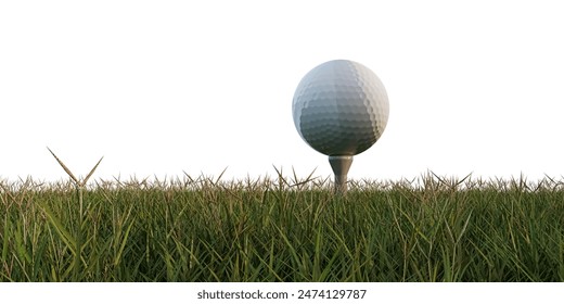 golf ball on green field 3d illustration  - Powered by Shutterstock