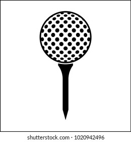 Golf Ball On Tee Icon Raster Art Illustration