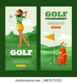 Golf banners in flat style - Powered by Shutterstock