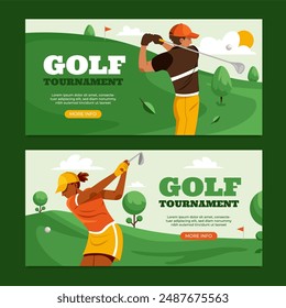 Golf banners in flat style - Powered by Shutterstock