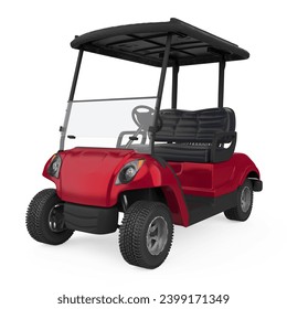 Golf Cart Isolated. 3D rendering