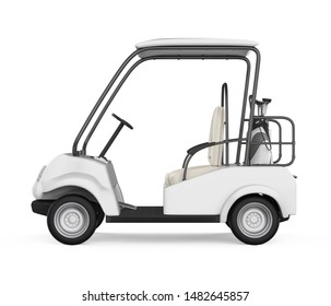 Golf Cart Isolated Side View 3d Stock Illustration 1482645857 ...