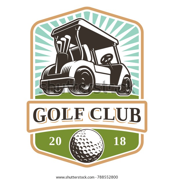 Golf Cart Logo Design On White Stock Illustration 788552800