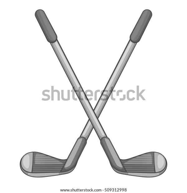 Golf Clubs Icon Gray Monochrome Illustration Stock Illustration ...