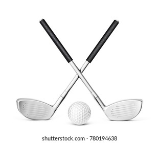 golf clubs isolated on a white. 3d illustration - Powered by Shutterstock