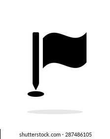 Golf Flag Icon On White Background.