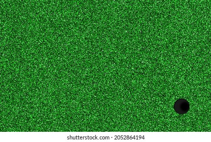 Golf Ground Turf | Grass Textured Carpet on Play Ground, Green Background.