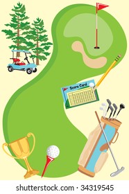 Golf Invitation Poster For A Party Or Golf Tournament