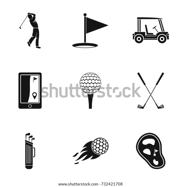 Golf market icons set.\
Simple set of 9 golf market  icons for web isolated on white\
background