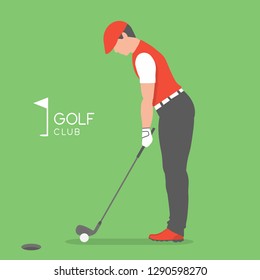 Golf player. isolated on green background - Powered by Shutterstock