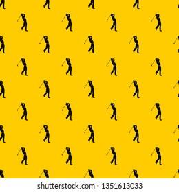 Golf player pattern seamless repeat geometric yellow for any design - Powered by Shutterstock