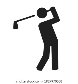 Golf Player Silhouette Icon 3d Illustration Isolated On White Background