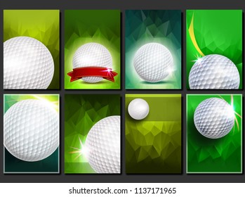 Golf Poster Set. Empty Template For Design. Promotion. Golf Ball. Modern Tournament. Sport Event Announcement. Banner Advertising. Championship Illustration - Powered by Shutterstock