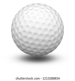 Golfball In White Background. 3D Illustration.