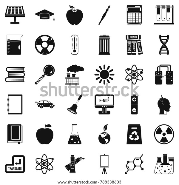Good education icons\
set. Simple style of 36 good education  icons for web isolated on\
white background