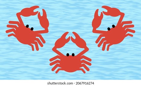 Good Friend Crab Trio Light Blue Stock Illustration 2067916274 ...