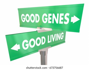 Good Genes Living Street Road Signs Longevity 3d Illustration