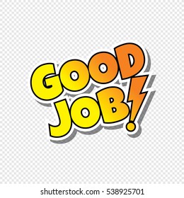 Good Job Cartoon Text Sticker Theme 