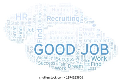 Good Job Word Cloud Stock Illustration 1194823906 | Shutterstock