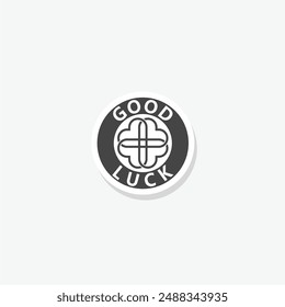 Good luck icon sticker isolated on gray background - Powered by Shutterstock