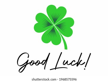 Good Luck Logo Green Four Leaf Stock Illustration 1968575596 | Shutterstock