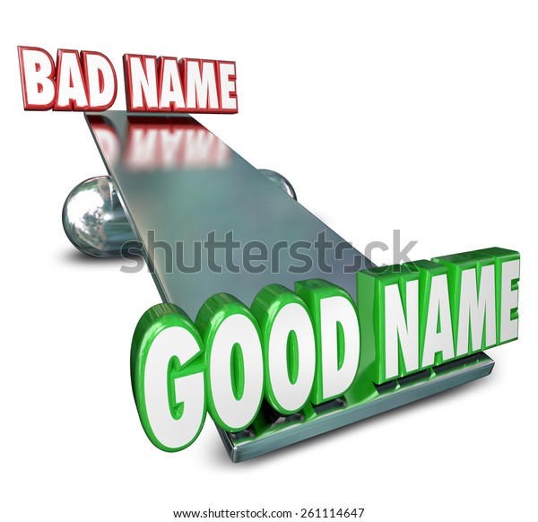 Good Name Vs Bad 3d Words Stock Illustration 261114647