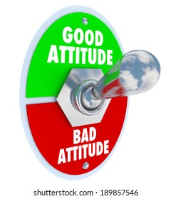 Good Vs Bad Attitude Words Toggle Switch Change Mood Positive