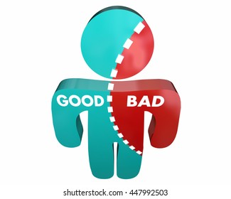 Good Vs Bad Person Percent Character Integrity 3d Illustration