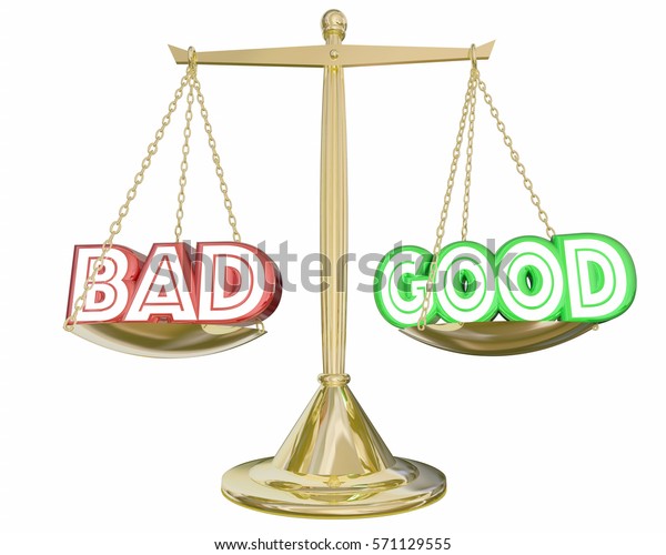 Good Vs Bad Scale Weighing Positive のイラスト素材