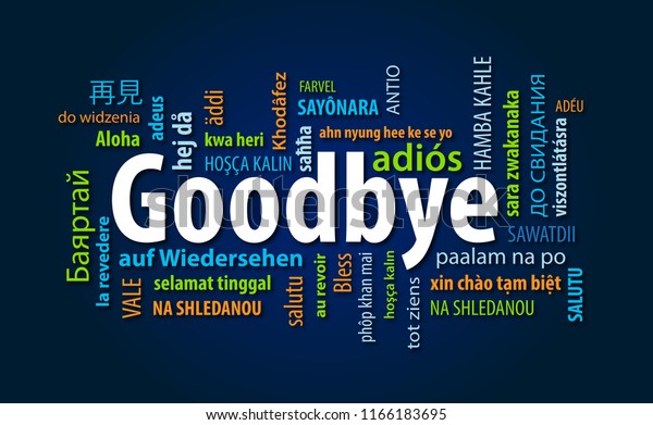 Goodbye Word Cloud Stock Illustration 1166183695