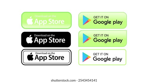 google play button ,app store button ,illustrator
