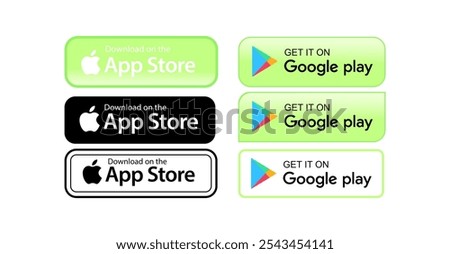 google play button ,app store button ,illustrator