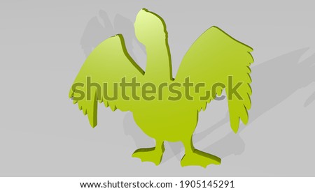 GOOSE 3D icon casting shadow, 3D illustration