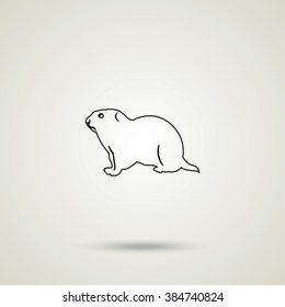 Gopher Silhouette Icon.