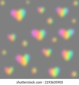 Gorgeous Unfocused Rainbow Hearts, Like Prism Light On A Wall!