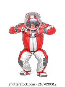 Gorilla Astronaut Is Beating Chest, 3d Illustration