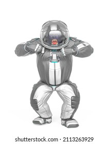 Gorilla Astronaut Is Beating Chest, 3d Illustration