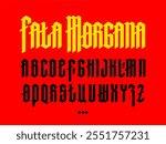 Gothic, English alphabet. Medieval Latin letters in medieval style. Signs and symbols for tattoos. Calligraphy, lettering and tags. Sharp and aggressive letters for monogram.