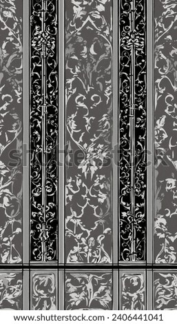 gothic patterns, simple stile, texture painting, texture vector illustration, black white and gray colors, lots of brush texture Stock photo © 