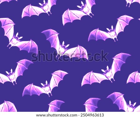 Gothic style seamless pattern with soft edge bats. Halloween themed graphic print for clothing, fabric, wallpaper, home decor, wrapping paper.