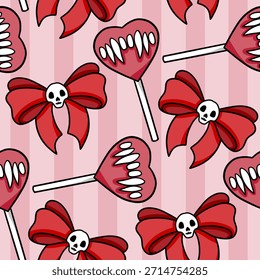 Gothic Valentine Seamless Pattern