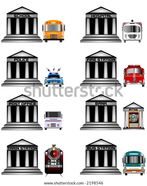 Government and\
public services Icons\
illustration