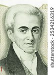 Governor Kapodistrias on 500 Drachmes 1983 banknote from Greece. Ioannis Kapodistrias (1776-1831) was the first head of state of independent Greece