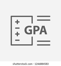 Gpa icon line symbol. Isolated  illustration of  icon sign concept for your web site mobile app logo UI design.