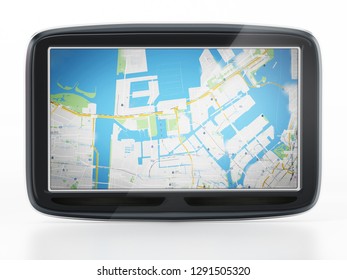 GPS Global Positioning System isolated on white background. 3D illustration.